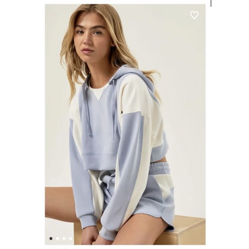 Altard State ASR Super Soft Color Block Zen Blue Hoodie Women’s Size Large NWT